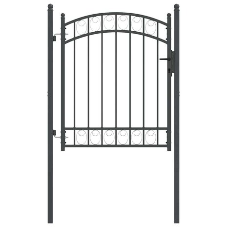 Hekpoort met slot Grijs 150 x 100 cm Poedergecoat staal 2