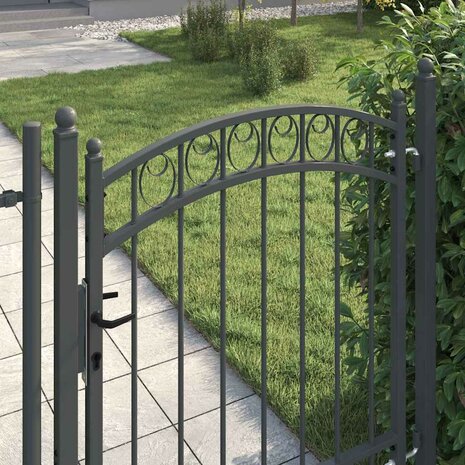 Hekpoort met slot Grijs 150 x 100 cm Poedergecoat staal 4