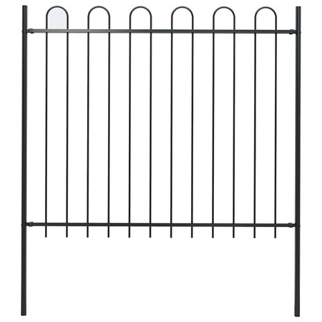 Tuinhek met ringtop staal 181x150 cm zwart 1
