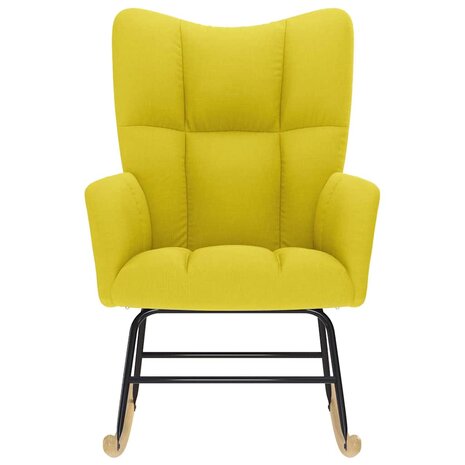 Schommelstoel stof lichtgeel 3