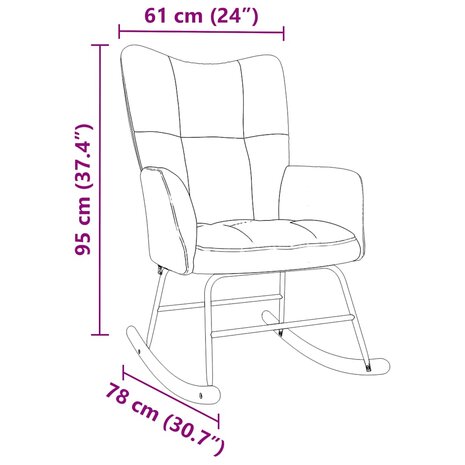 Schommelstoel stof lichtgeel 8