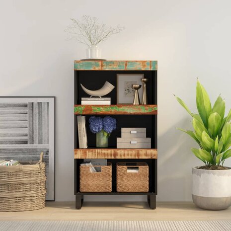 Bijzetkast 60x33x107 cm massief gerecycled hout 1