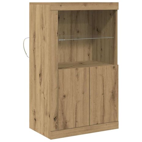 Bijzetkast artisanaal eikenkleurig 60.5 x 37 x 100 cm 2