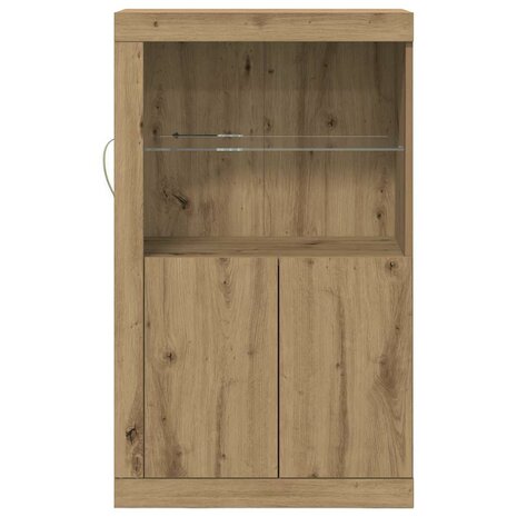 Bijzetkast artisanaal eikenkleurig 60.5 x 37 x 100 cm 6