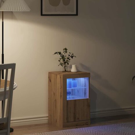 Bijzetkast artisanaal eikenkleurig 41 x 37 x 67 cm Bewerkt hout 5