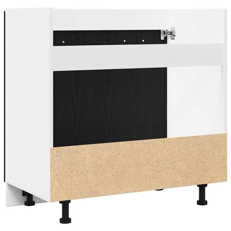 Onderkast voor spoelbak zwart eiken 80x46x81,5 cm bewerkt hout 8