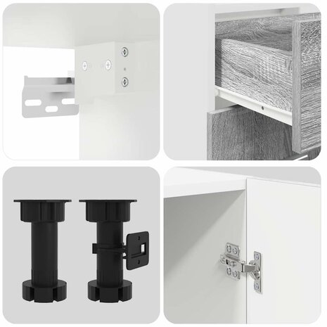 Keukenkastenset Lyon 8 pcs Grijs Sonoma 240 x 46 x 81.5 cm 6