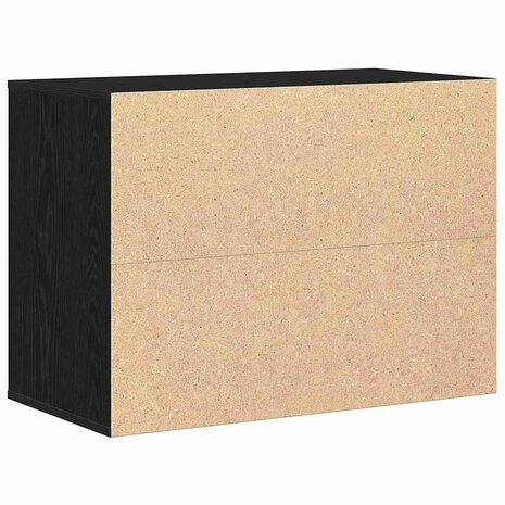 Ladekast met lade Zwart eiken 80 x 41 x 58 cm Bewerkt hout 6