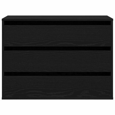 Ladekast met lade Zwart eiken 80 x 41 x 58 cm Bewerkt hout 7