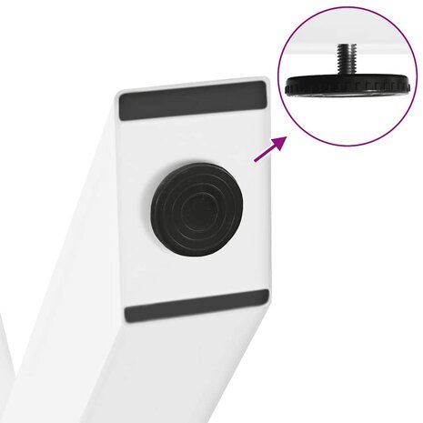 Salontafelpoten 2 st X-vormig 37x(30-31) cm staal wit 8