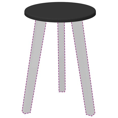 Tafelblad Zwart 30 x 30 x 1.5 cm Bewerkt hout 3