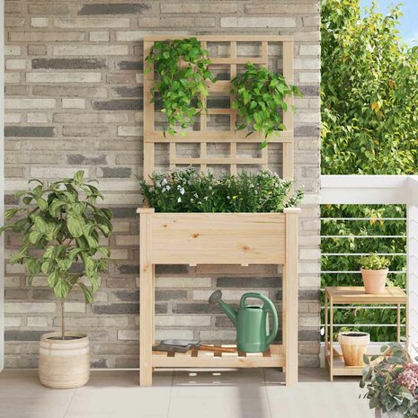 Tuin Bloempot Beige 71 x 38 x 152 cm Massief vurenhout 1