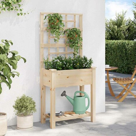 Tuin Bloempot Beige 71 x 38 x 152 cm Massief vurenhout 4