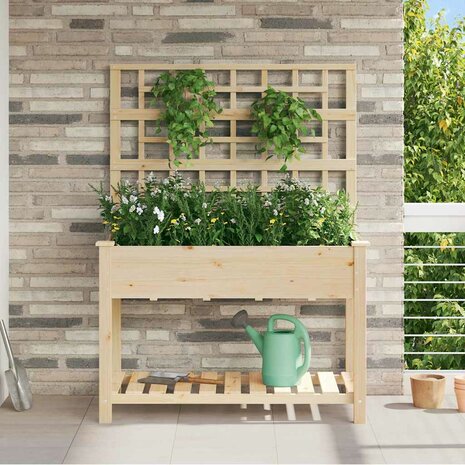 Tuin Bloempot Beige 115 x 60.5 x 153 cm Massief vurenhout 1