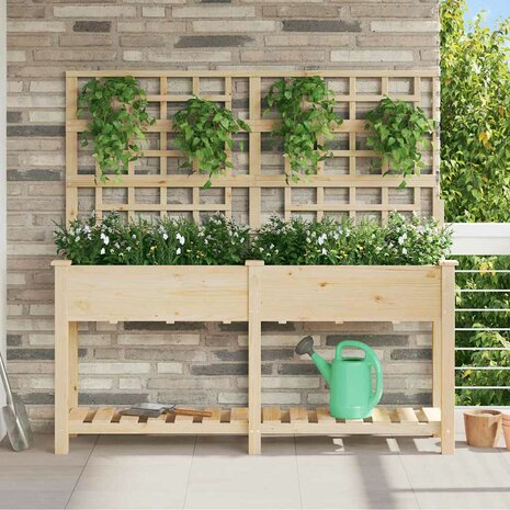 Tuin Bloempot Beige 161 x 46 x 152.5 cm Massief vurenhout 1