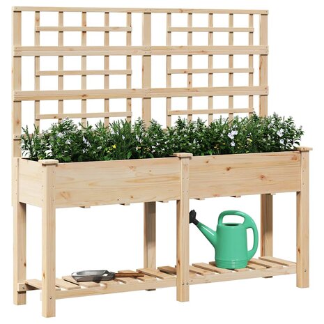 Tuin Bloempot Beige 161 x 46 x 152.5 cm Massief vurenhout 3