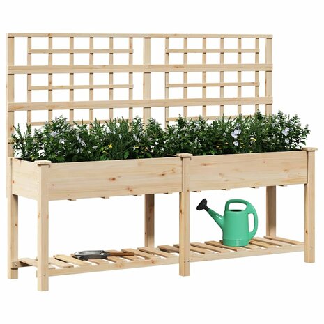 Tuin Bloempot Beige 203.5 x 54 x 152.5 cm Massief vurenhout 3