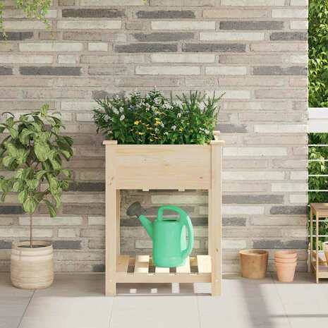 Tuin Bloempot Beige 60.5 x 60 x 76.5 cm Massief vurenhout 1