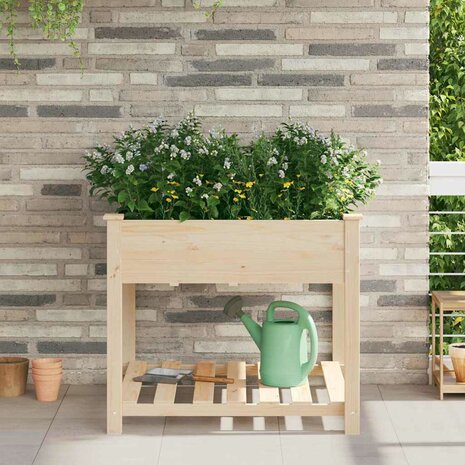 Tuin Bloempot Beige 90 x 90 x 76.5 cm Massief vurenhout 1