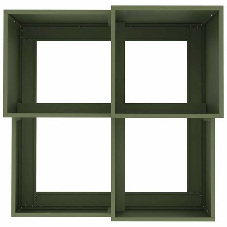 Tuin Bloempot Olijfgroen 100 x 100 x 60 cm Staal 8