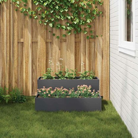 Tuin Bloempot Antraciet 100 x 60 x 45 cm Staal 4