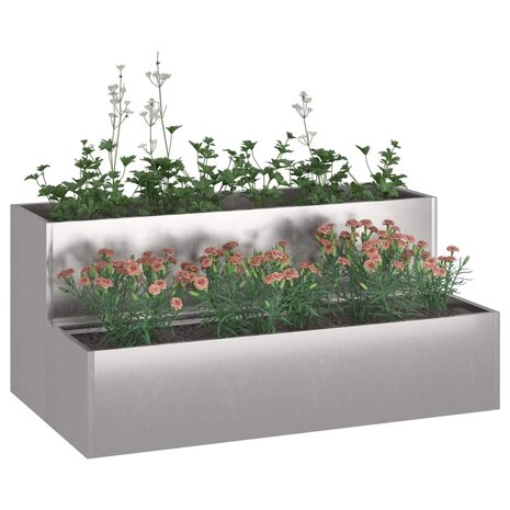 Tuin Bloempot Zilver 100 x 60 x 45 cm Roestvrij staal 3