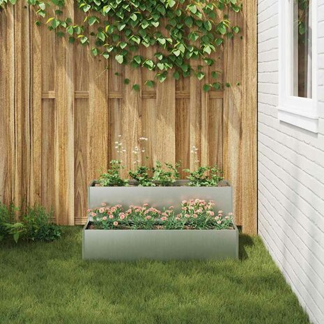 Tuin Bloempot Zilver 100 x 60 x 45 cm Gegalvaniseerd staal 4