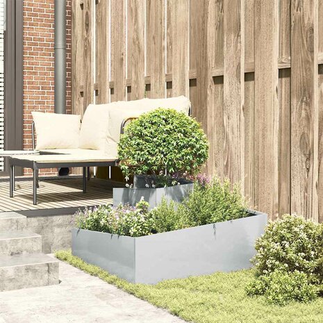 Tuin Bloempot Zilver 80 x 80 x 50 cm Gegalvaniseerd staal 4