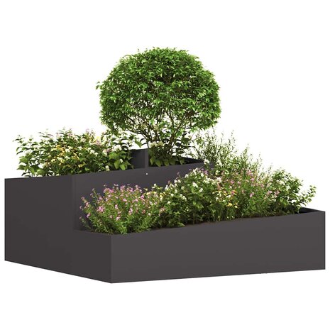 Tuin Bloempot Zwart 100 x 100 x 50 cm Staal 3