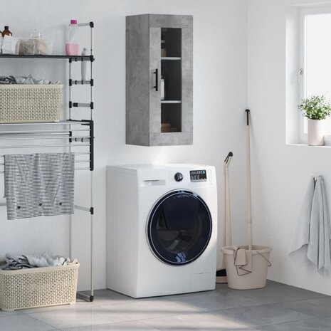 Hangkast 34,5x34x90 cm betongrijs 1