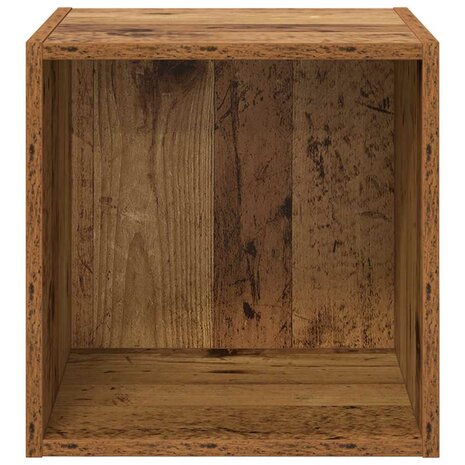 Wandkast met plank Oud hout 37 x 37 x 37 cm Bewerkt hout 6