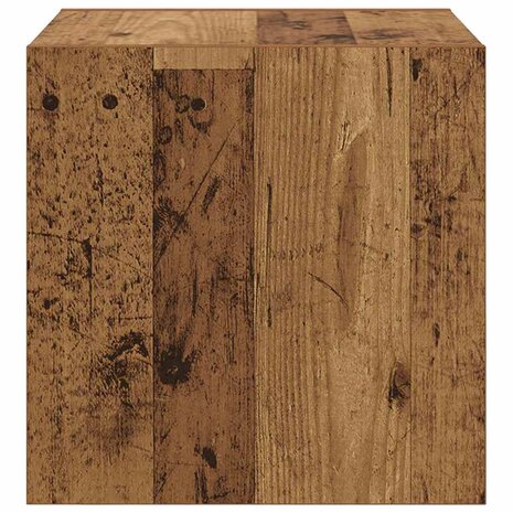 Wandkast met plank Oud hout 37 x 37 x 37 cm Bewerkt hout 7