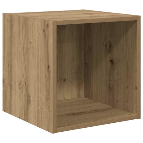 Wandkast artisanaal eikenkleurig 37 x 37 x 37 cm Bewerkt hout 2