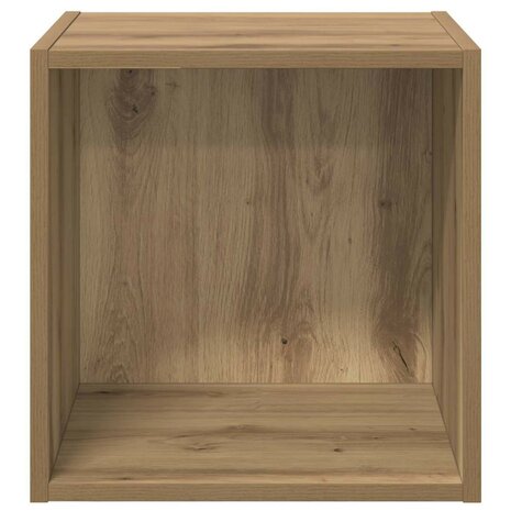 Wandkast artisanaal eikenkleurig 37 x 37 x 37 cm Bewerkt hout 6