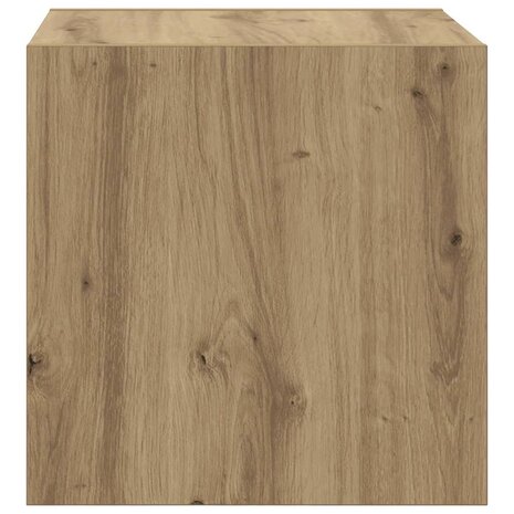 Wandkast artisanaal eikenkleurig 37 x 37 x 37 cm Bewerkt hout 7