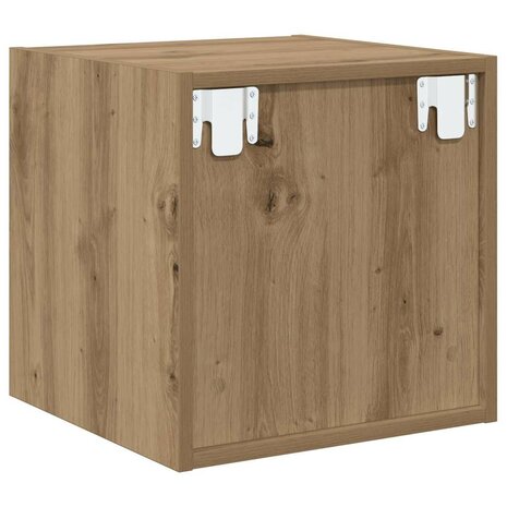 Wandkast artisanaal eikenkleurig 37 x 37 x 37 cm Bewerkt hout 8