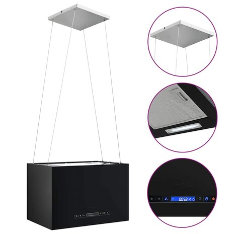 Afzuigkap hangend met aanraaksensor LCD 55 cm staal 2