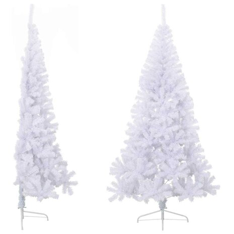 Kunstkerstboom met standaard half 180 cm PVC wit 4
