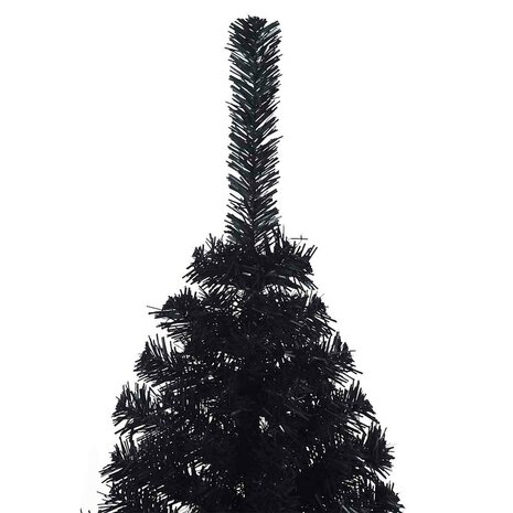 Kunstkerstboom met standaard half 150 cm PVC zwart 6