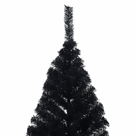 Kunstkerstboom met standaard half 210 cm PVC zwart 5