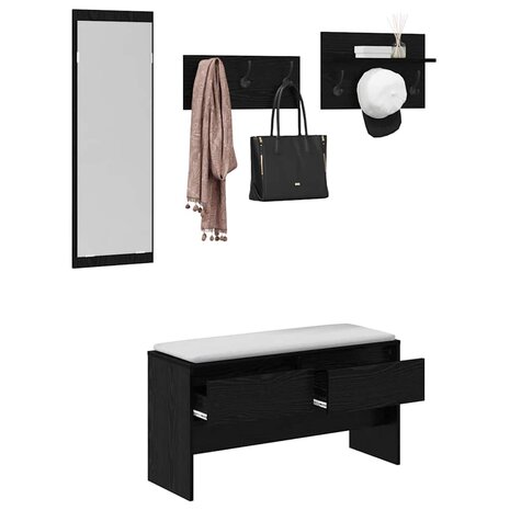 Halmeubelset 4 pcs Oud Hout 90 x 31 x 46.5 cm Bewerkt hout 3