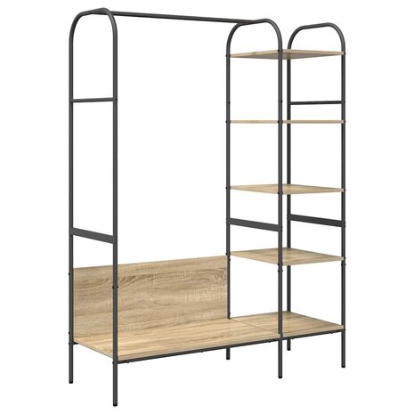 Kledingrek met plank Bruin 120 x 44 x 160 cm Bewerkt hout 2