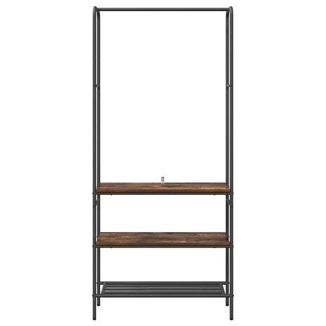 Kledingrek met planken Gerookt eiken 77 x 30 x 171 cm 5