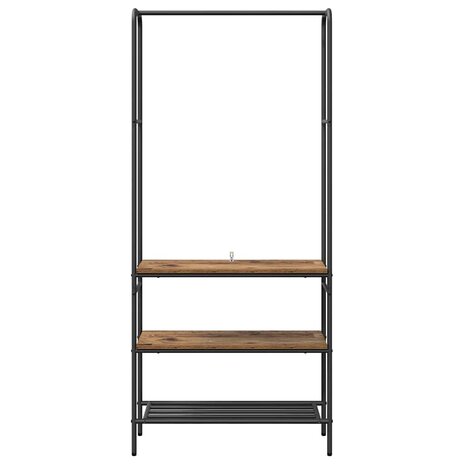 Kledingrek met planken Oud hout 77 x 30 x 171 cm Bewerkt hout 5