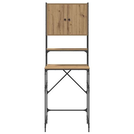 Wasmachinekast artisanaal eikenkleurig 68 x 48,5 x 194 cm 6