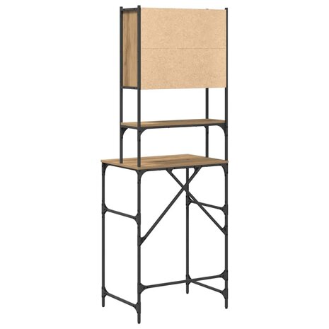 Wasmachinekast artisanaal eikenkleurig 68 x 48,5 x 194 cm 8