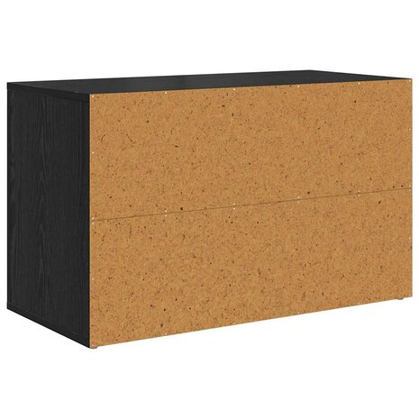 Schoenenrek met plank Zwart eiken 75 x 35 x 45 cm Bewerkt hout 7
