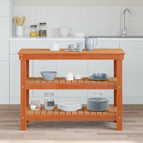 Werkbank Wasbruin 110.5 x 50 x 80 cm Massief grenenhout 1