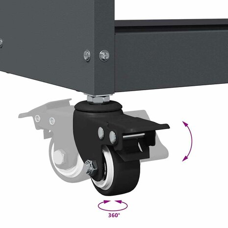 Gereedschapswagen Antraciet 75 x 35 x 73 cm Koudgewalst staal 9