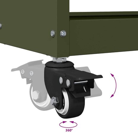 Gereedschapswagen Olijfgroen 75 x 35 x 73 cm Koudgewalst staal 9